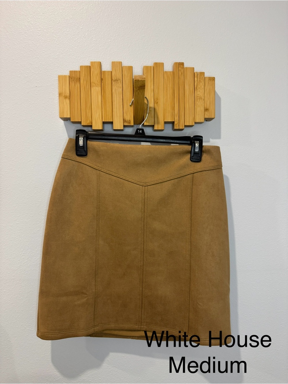 White House Black Market Camel Suede Mini Skirt